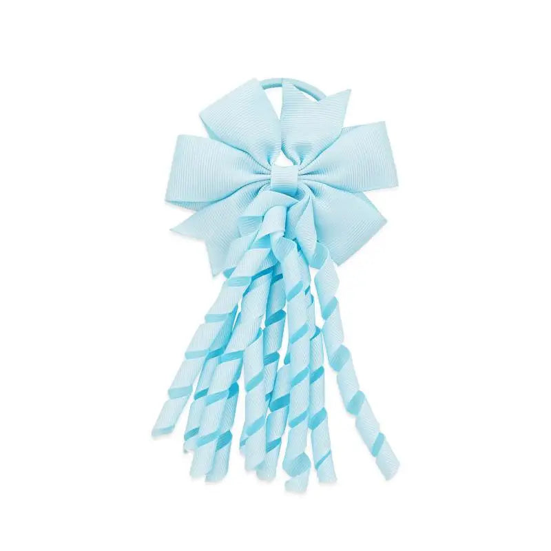 European And American Children's Hair Accessories Cheerleading Stage Streamers Curling Tassel Swallowtail Bow Rubber Band Hair