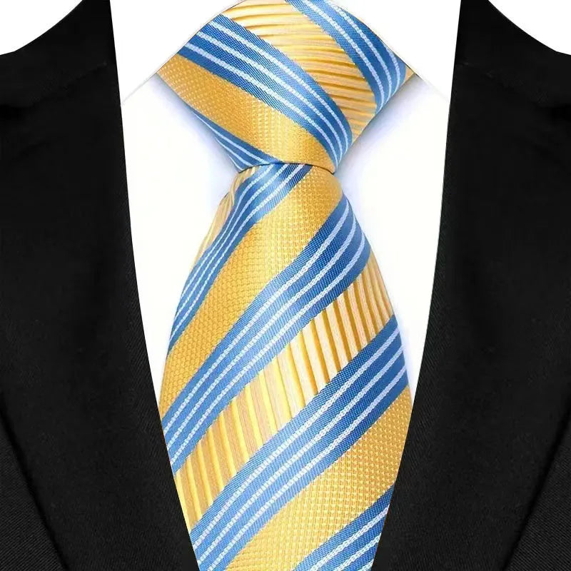 8CM Men's Ties Necktie For Man Wedding Business Party Stripes Striped Jacquard Woven Neck Tie Daily Wear Accessories Gift