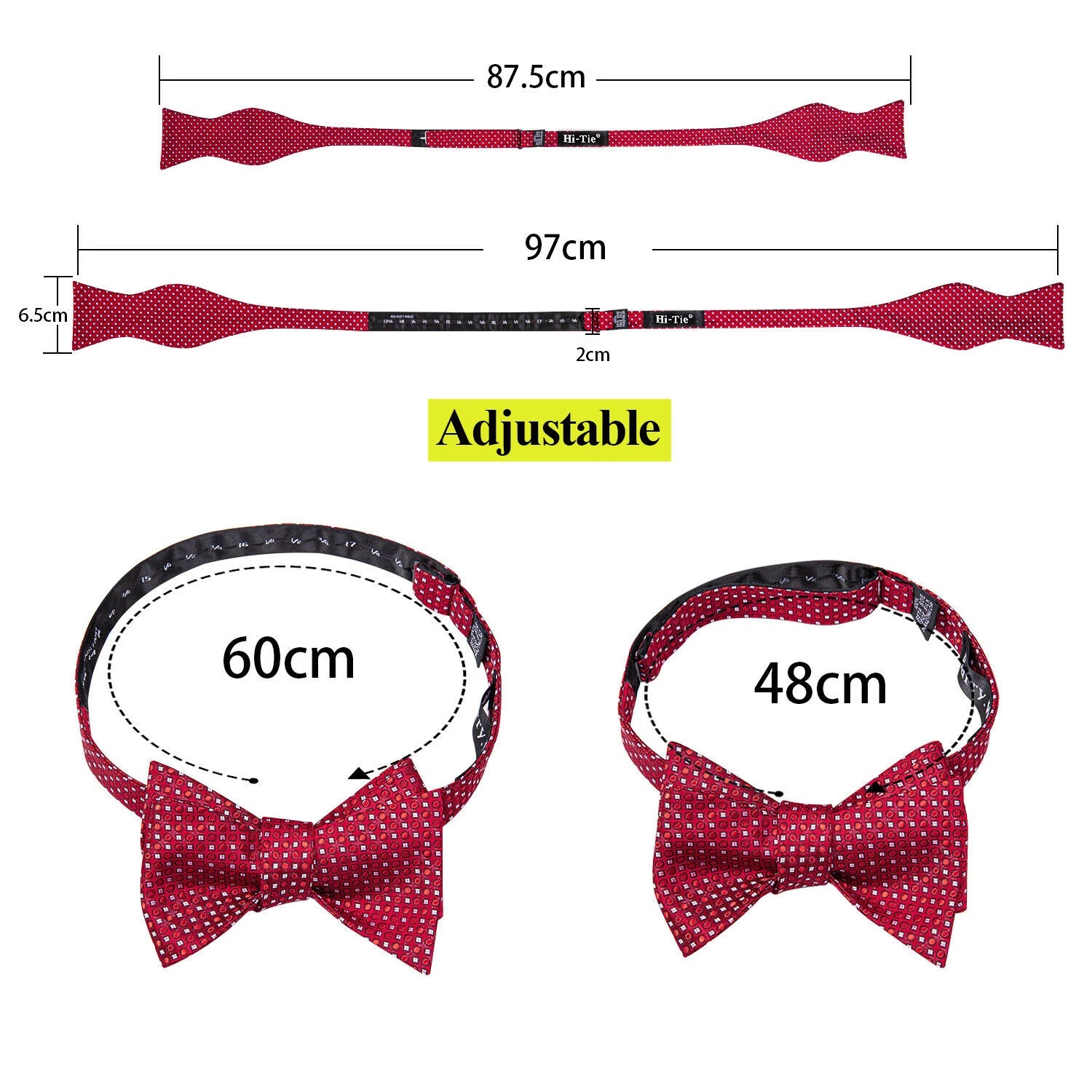 Hi-Tie Silk Mens Self Bow Tie Pocket Square Cufflink Set Butterfly Knot Jacquard Floral Paisley Bowtie for Male Wedding Business