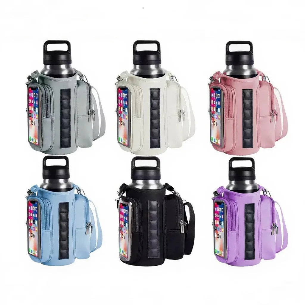 Magnetic Gym Water Bottle Bag with Strong Magnet Holder To Carry Phone Small Bottle and Essentials Attached To Metal Surfaces