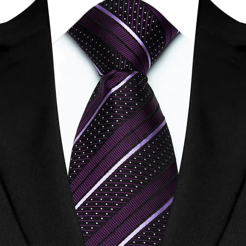 8CM Men's Ties Necktie For Man Wedding Business Party Stripes Striped Jacquard Woven Neck Tie Daily Wear Accessories Gift