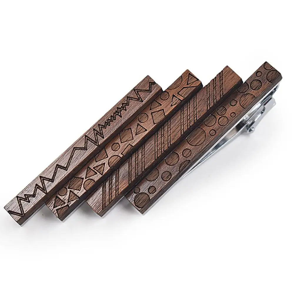New High Quality Retro Wood Tie Clips For Man Tie Bar Wooden Tie Clip Gentlemen Wedding Business Suit Shirt Necktie Bar Clip