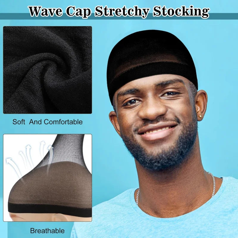 Ramede Stocking Wave Cap for Men Adult Stretchy Nylon Skull Wave Lightweight Beanie Caps Waves for Man Women