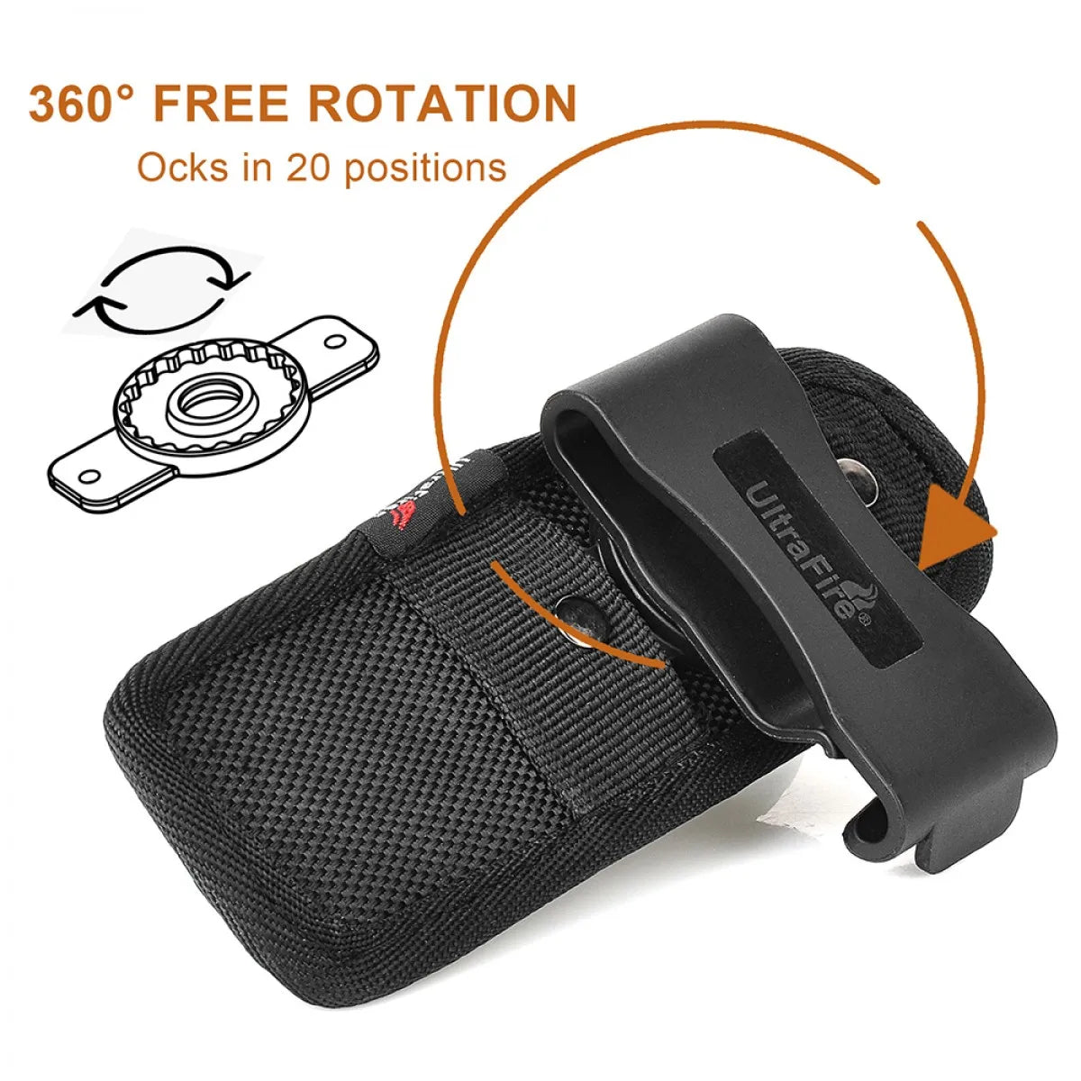 UltraFire WF-501B LED Tactical Police Flashlight 1200LM Military Torch with Duty Belt Holster Rechargeable Battery and Charger