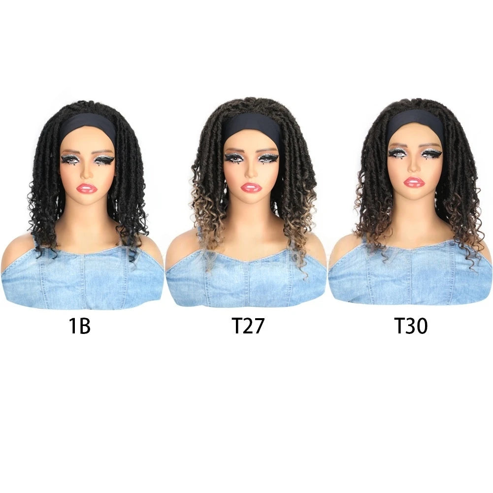 Synthetic Afro Dreadlock Headband Wigs Dreadlock Crochet Hair Wig Ombre Color Synthetic Fiber Hair Wigs Low Temperature Hair Wig