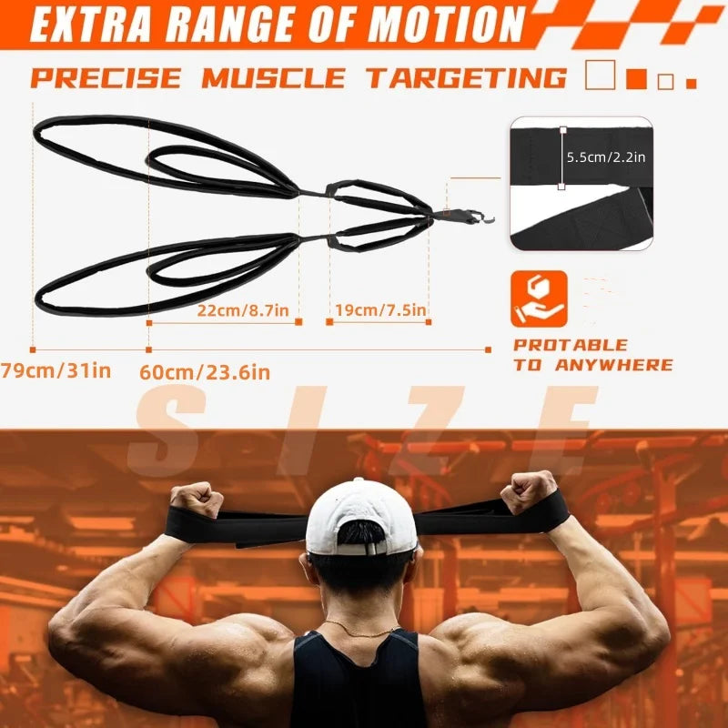 Tricep Rope Cable Attachment 3 in 1 Tricep Pull Down Attachment 3-Lengths for Triceps Back & Shoulders Triceps Extension Strap