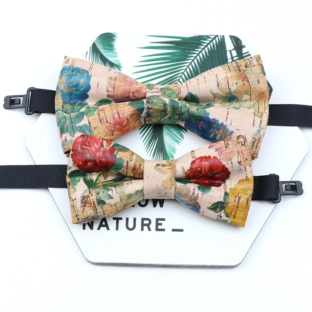 Novel Wooden Bow Tie For Man Women Cork Bowknot Retro Wood Handmade Bowties Daily Party Wedding Accessories Butterfly Wholesale
