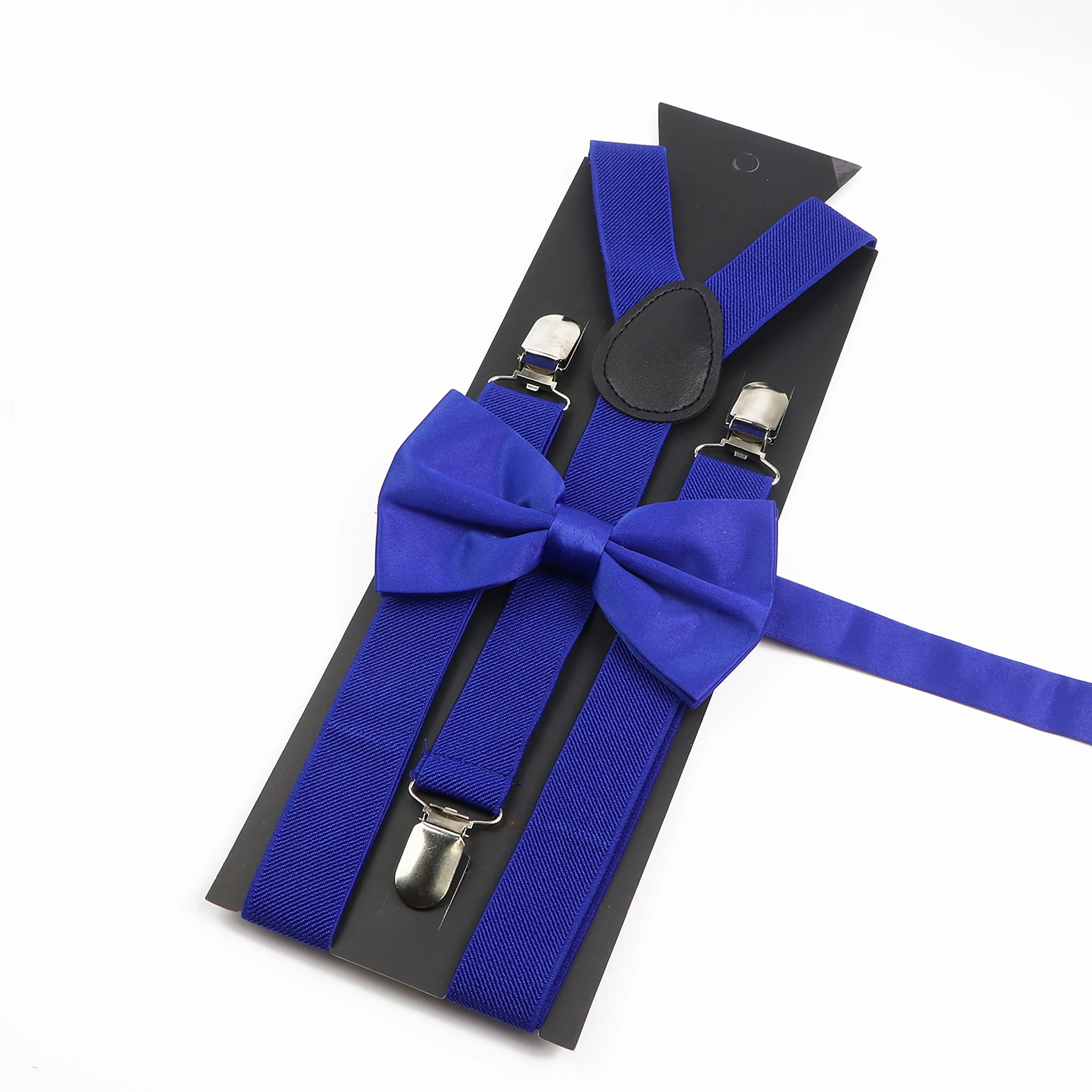 Hot Sale Suspender Bowtie Set For Men Boys Skyle Blue Royal Blue Navy Blue Elastic Adjustable Y-Back Braces Straps Accessory