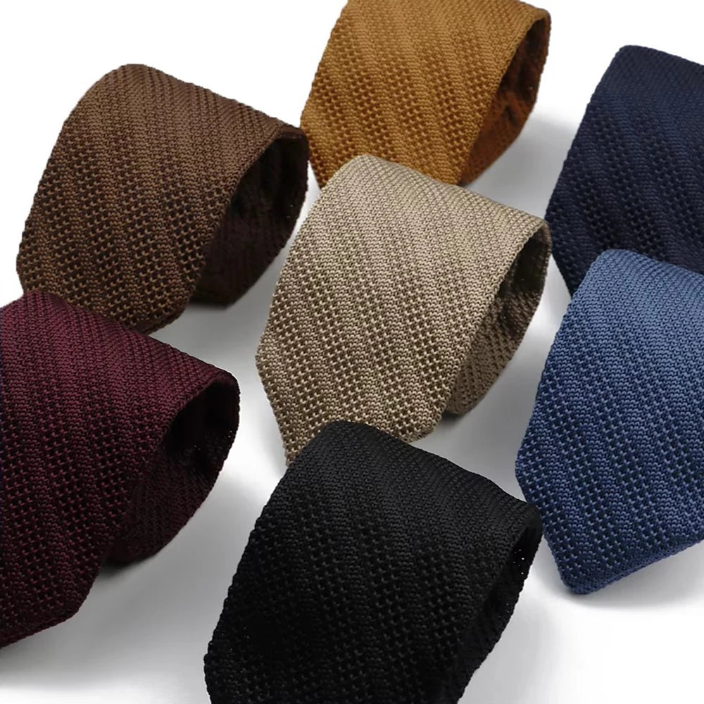 Classic Woven Neck Tie Men's Colourful Solid Tie Knitted Neckties Woven Neckties Business Office Wedding Party Accessories Gifts