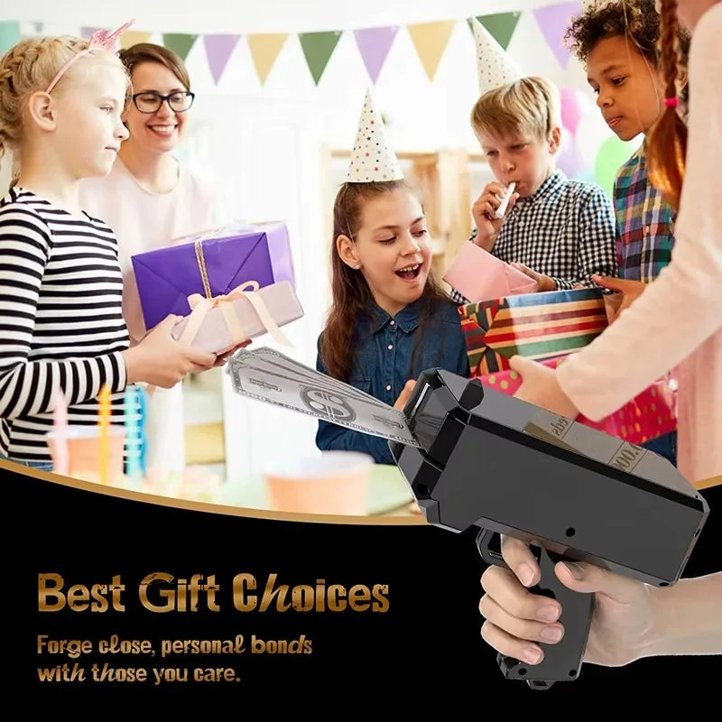 Shoot Money Gun Toy Funny Party Game Banknote Shoot Pistol Paper Money Wedding Birthday Decoration Shooter Throwing Toys Kids