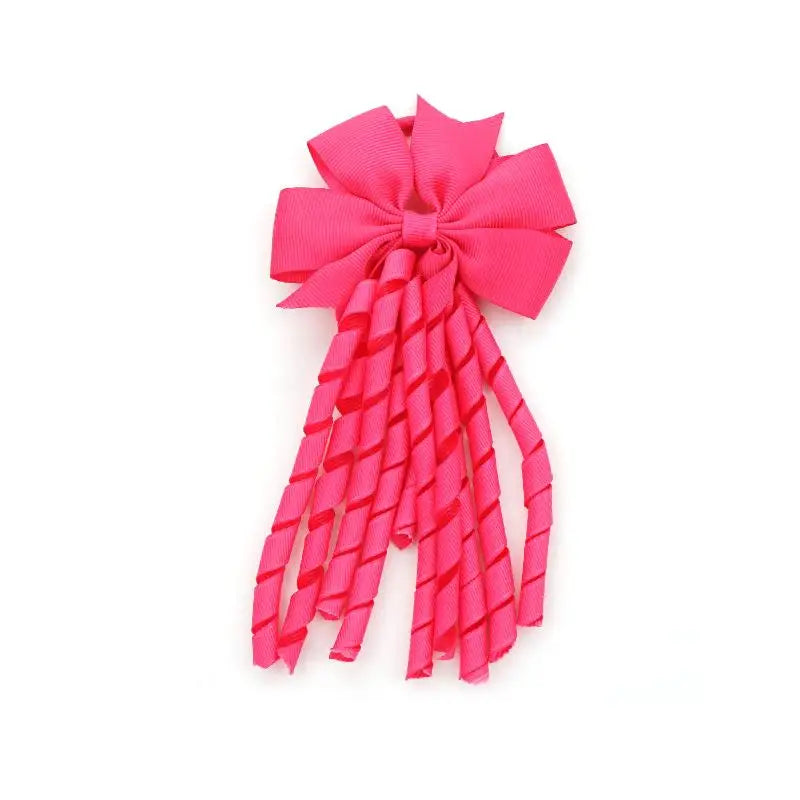 European And American Children's Hair Accessories Cheerleading Stage Streamers Curling Tassel Swallowtail Bow Rubber Band Hair