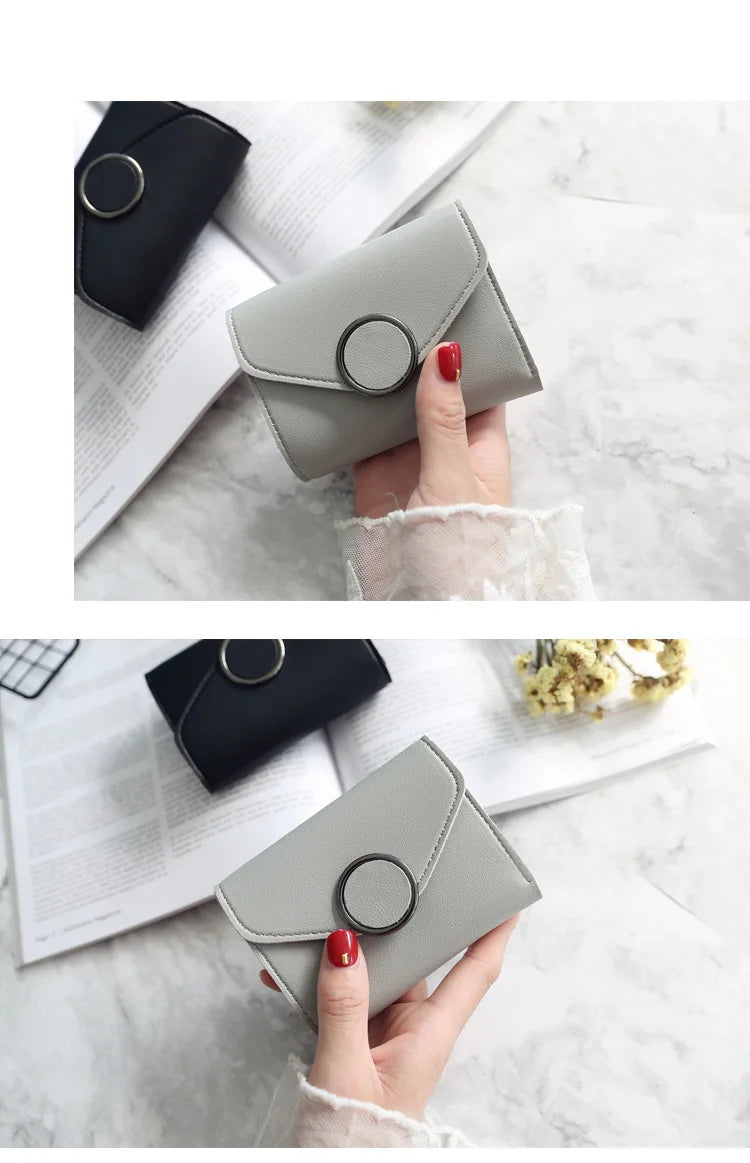 Wholesale Women Wallet Three Fold 0 Letter Lady Student Purse Cute Fashion Wallet Credit Card Bank Card Bus Card Purse Gifts