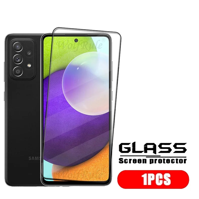 4PCS Full Cover Glass For Samsung A52 Glass Samsung Galaxy A52 Tempered Glass HD 9H Full Cover Screen Protector Samsung A52 A 52