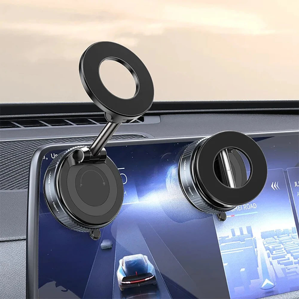 Universal Strong Magnetic Phone Holder 360° Adjustable Foldable Design Vacuum Car Mount For Cell Phone For iphone Live Streaming