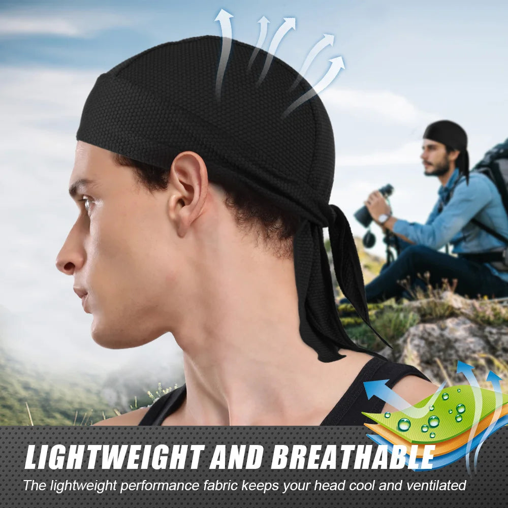 Quick-drying Bandana Cooling Doo Rags Sun Protection Headscarf Summer Beanies Hats Sport Running Cycling Hip Hop Soft Cap Durags