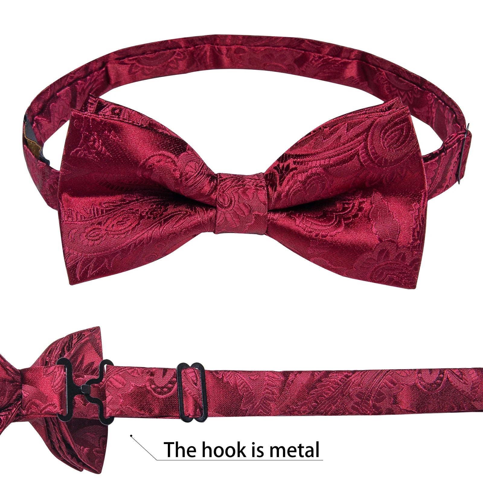 Wedding Bow Tie for Men Classic Red Pre-tied Bowtie Cufflinks Corsage Set for Party Butterfly Knot Gift Man Accessories