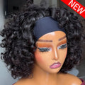 10-18 Inch Headband Wig 100% Human Hair Bouncy Curly 300/400 High Density Wigs Full Machine Made Wigs For Women Human Hair Wigs