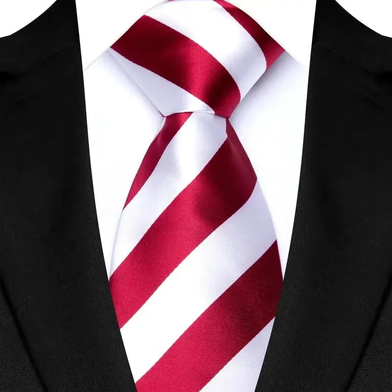 8CM Men's Ties Necktie For Man Wedding Business Party Stripes Striped Jacquard Woven Neck Tie Daily Wear Accessories Gift