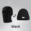 2 In1 Winter Mask Beanies Hats Warm Knitted Balaclava Hats Windproof Solid Full Face Ski Bonnet Tactical Cycling Earmuffs Cap