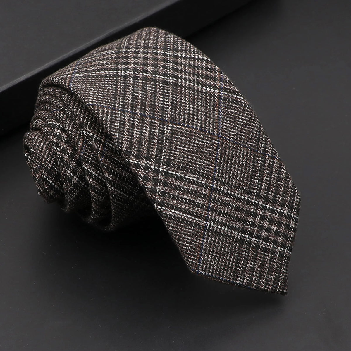 Classic Mens Solid Cotton Handmade 6cm Ties Striped Narrow Collar Slim Necktie Black Red Blue Formal Business Wedding Tie Gift