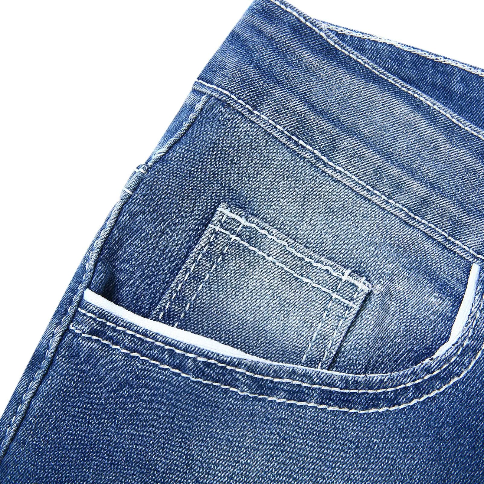 Straight Jeans Men Washed No Hole Jean Spring Summer Boyfriend Jeans Streetwear Loose Cacual Designer Long Denim Pants Trousers