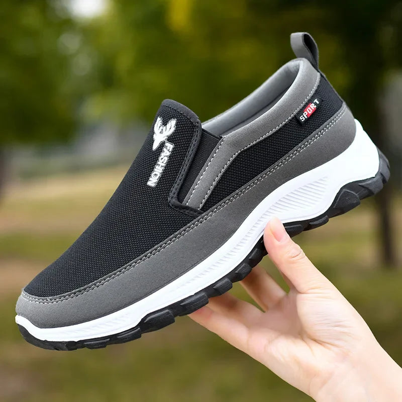 Men Running Hiking Sneakers Breathable Orthopedic Travel Plimsolls Slip On Comfortable for Outdoor Activity Hiking Walking