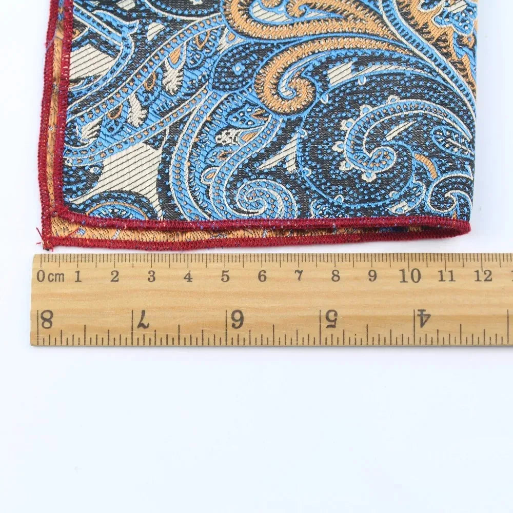 Polyester Cravat Pocket Square Set Formal Necktie Handkerchief Ascot Self Tie Polka Dot Paisley Design Gentleman Necktie Gifts