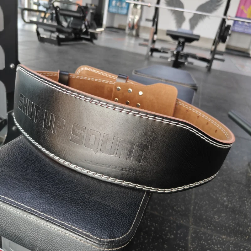Gym Weightlifting Belt with "Shut Up Squat" Fitness Belt for Men Women Powerlifting Belt with Waist Pad for Weight Lifting Squat