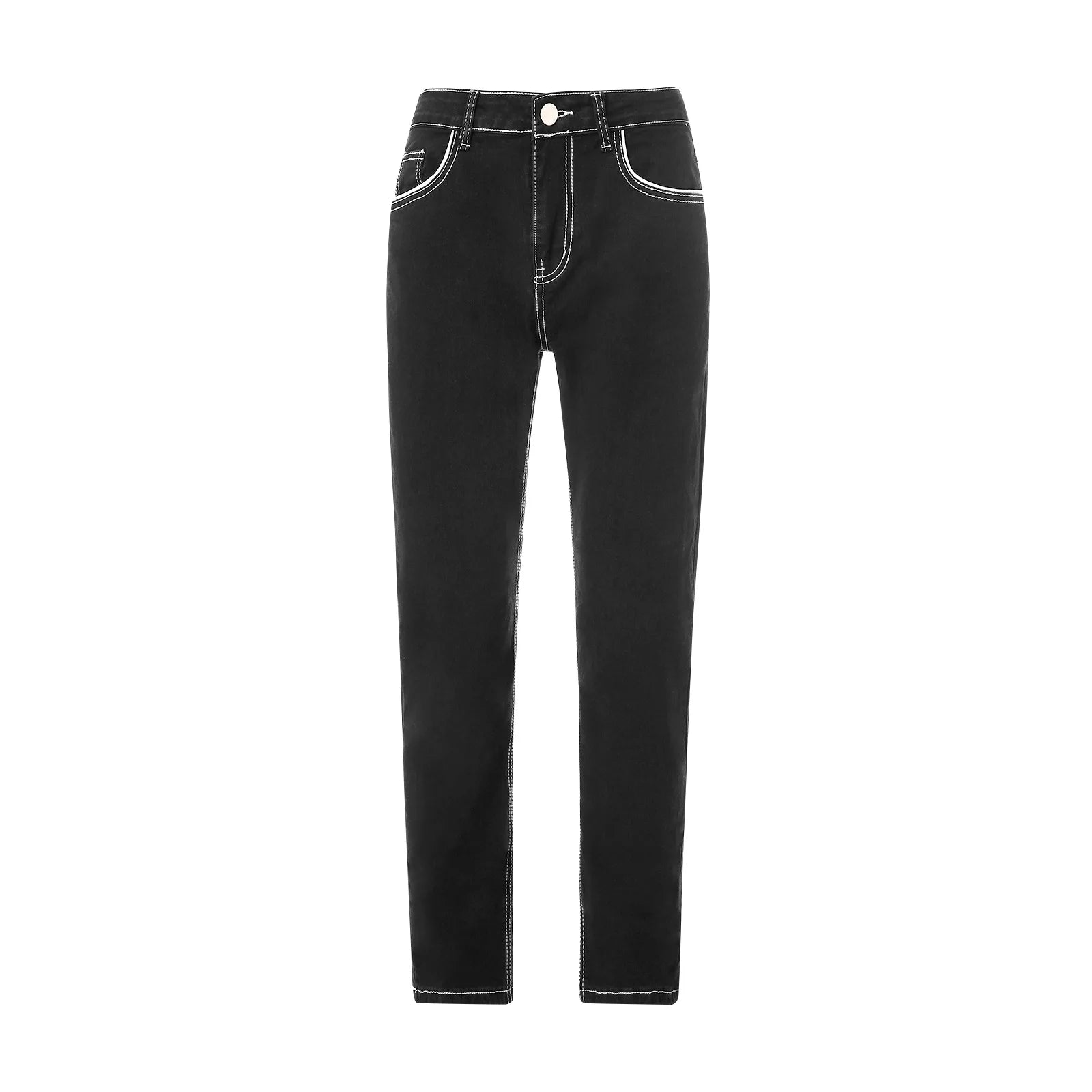 Straight Jeans Men Washed No Hole Jean Spring Summer Boyfriend Jeans Streetwear Loose Cacual Designer Long Denim Pants Trousers