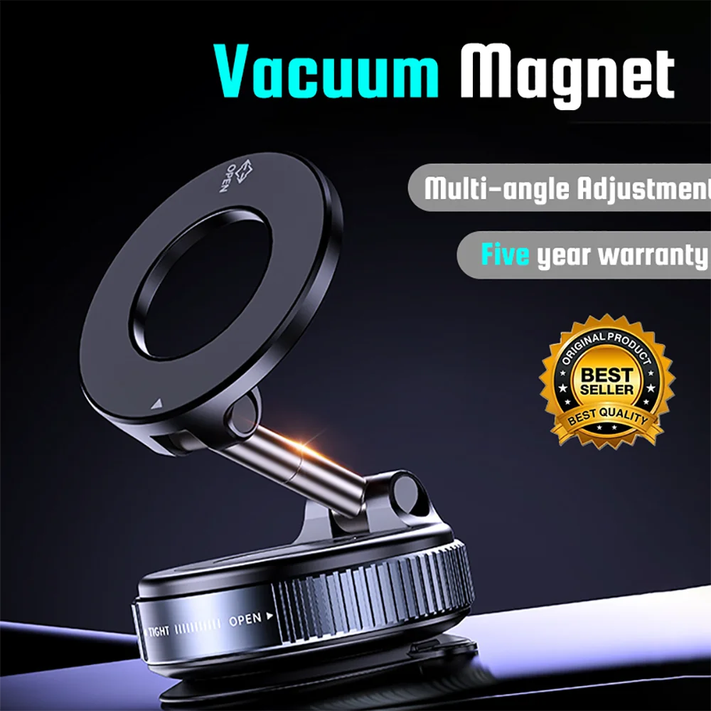 Universal Strong Magnetic Phone Holder 360° Adjustable Foldable Design Vacuum Car Mount For Cell Phone For iphone Live Streaming