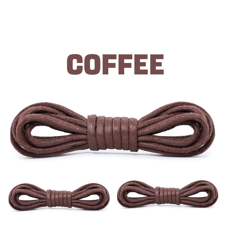 1Pair Cotton Waxed Shoelaces Round Rope Shoe laces Boots Laces for Shoes Waterproof Leather Shoelace 60/80/100/120/140/180cm