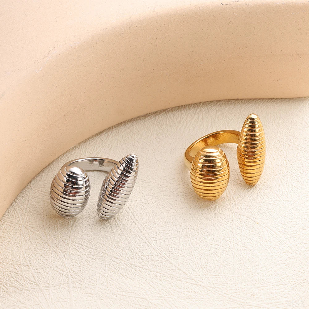 High End Waterproof Hollow Stainless Steel Finger Ring Trendy for Women Personalize Jewelry Wholesale