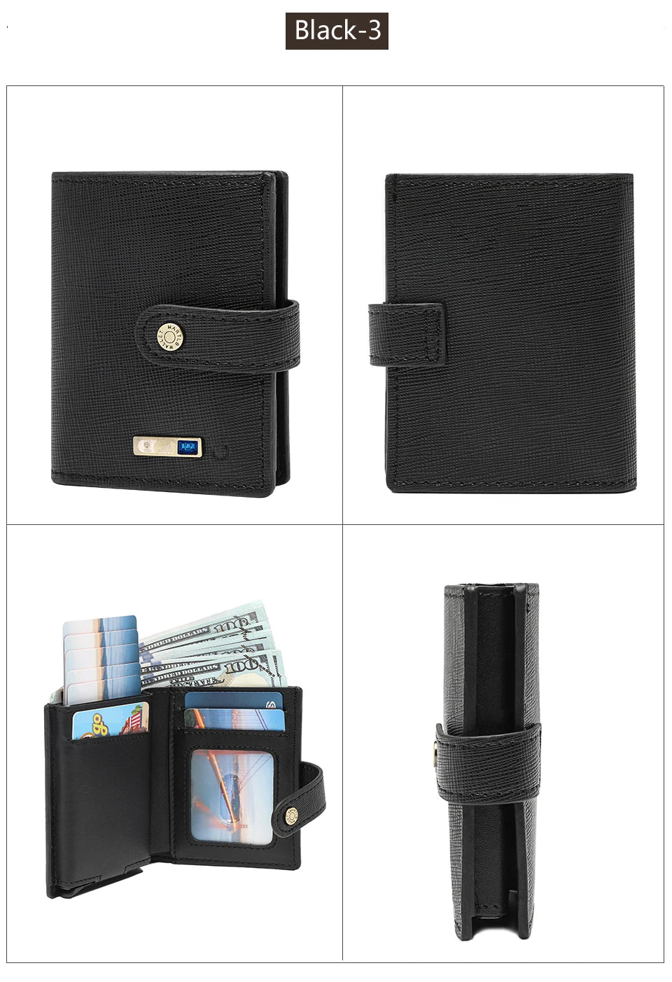 Wallet with Tracker Men Wallet anti Loss Android Magsafe Cüzdan Metal Cartera GPS Finder Boy Gift  smart wallet  with camera