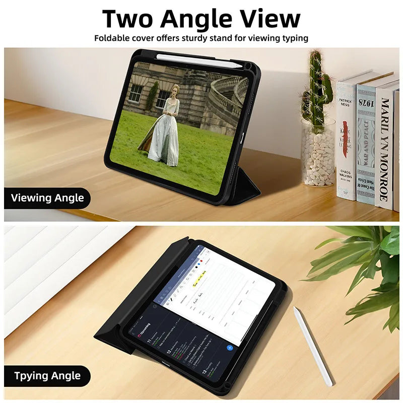 For iPad A16 11th 10th 9th 8th Air 4th 5th Generation 10.9 inch Pencil Holder Case iPad Pro 11 12.9 13 inch Tablet Funda Cover