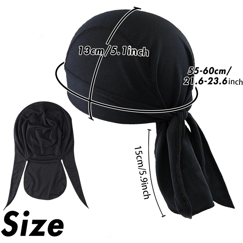 Durag for Men Cycling Pirate Hat Breathable Mesh Pirate Bandana Cap Sweat Absorbent Helmet Inner Head Cover Skull Cap for