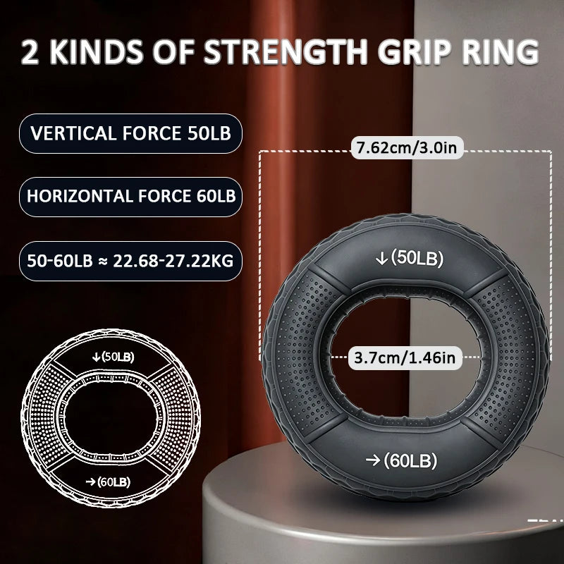 Silicone Hand Trainer Finger Gripper Ring Hand Power Gripper Ring Stress Relief Gym Home Workout Exercise Fitness Equipment