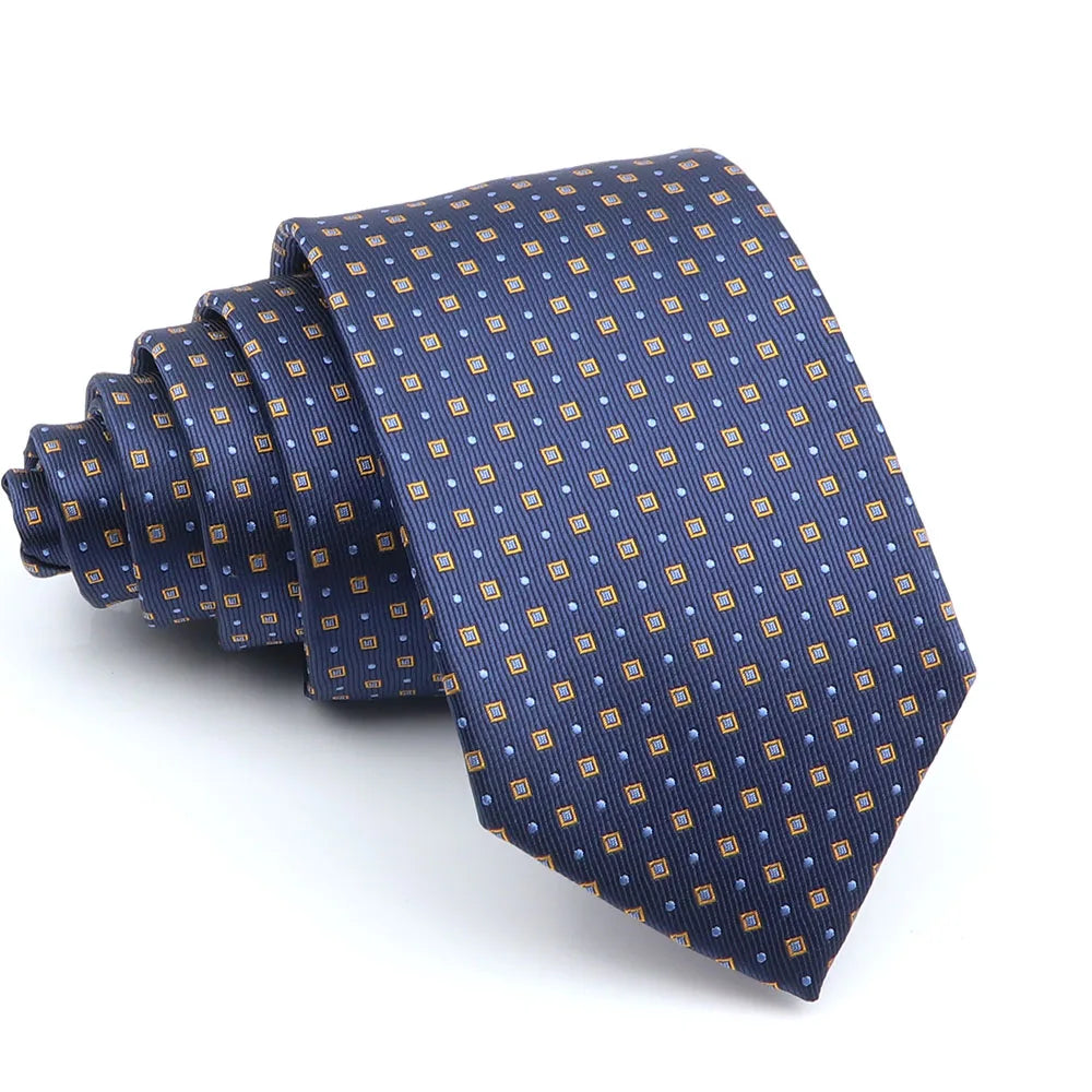 New Men's Casual 7CM Ties Classic Polyester Woven Party Neckties Fashion Burgundy Flower Man Neck Tie For Wedding Business Male