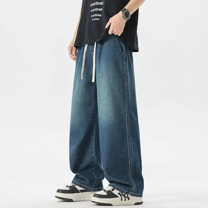 Straight Jeans 2026 New Men's Clothes Wide-leg Baggy Casual Trousers Fashion Hip-hop Loose Jeans Streetwear Male