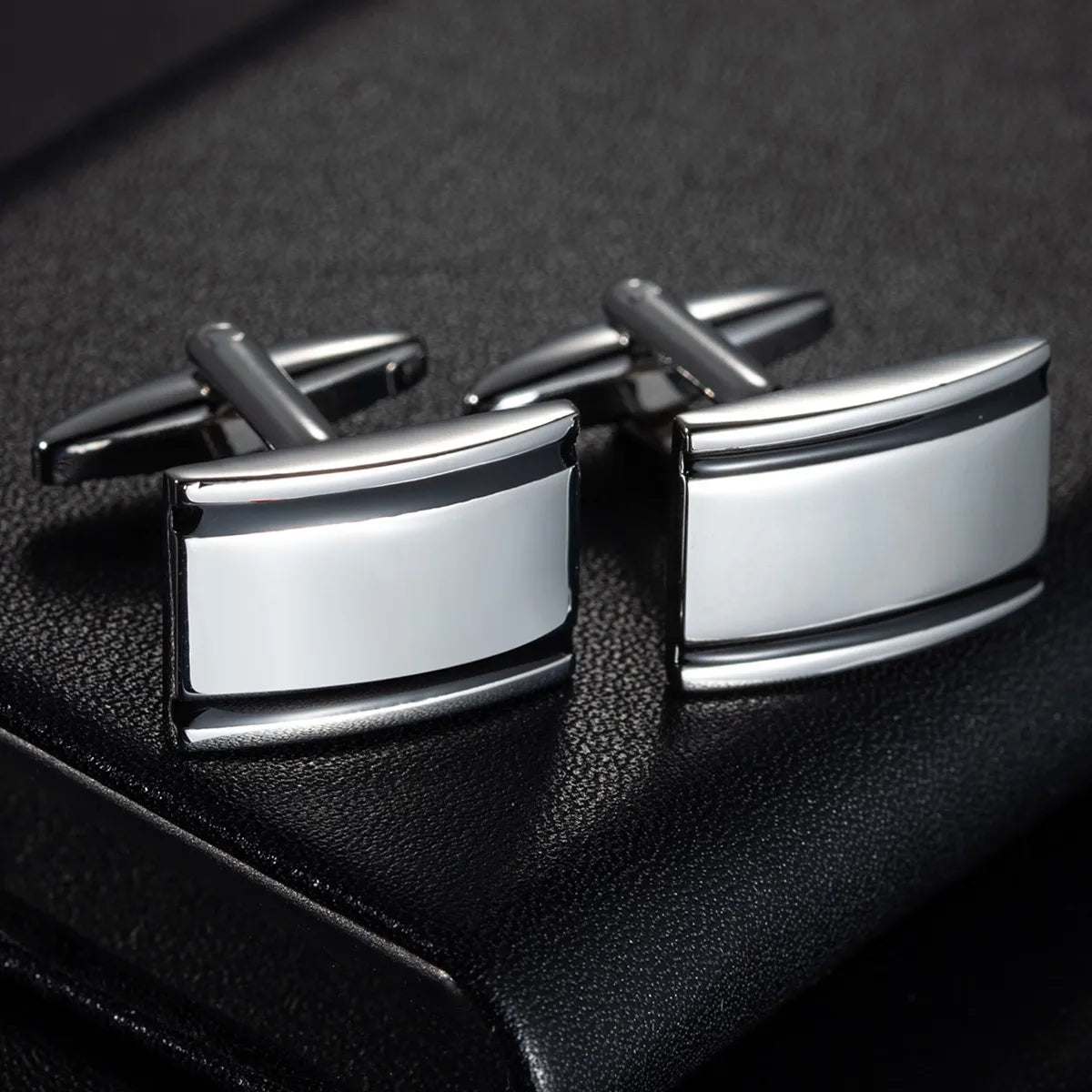 Round Cufflinks Mens For Business Shirt Wedding Party Men Cufflink Solid Cloth Rectangle Stripe Cuff links Accessories Wholesale