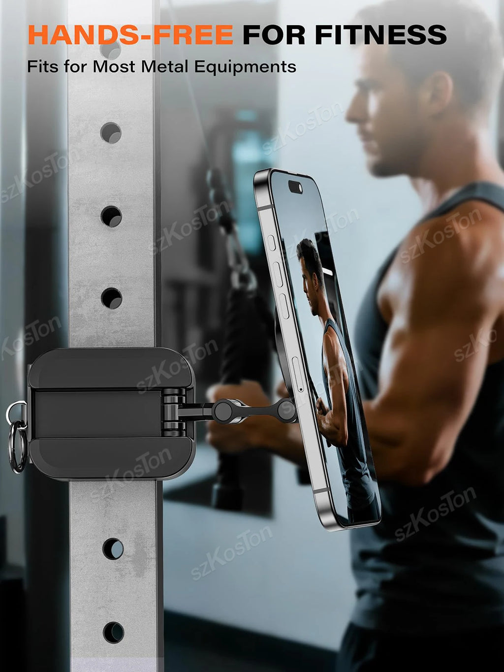 Magnetic Phone Holder with Universal Tray Table Clamp & Metal Ring 360° Rotation Dual-sided Magnets Phone Stand for iPhone 17-12
