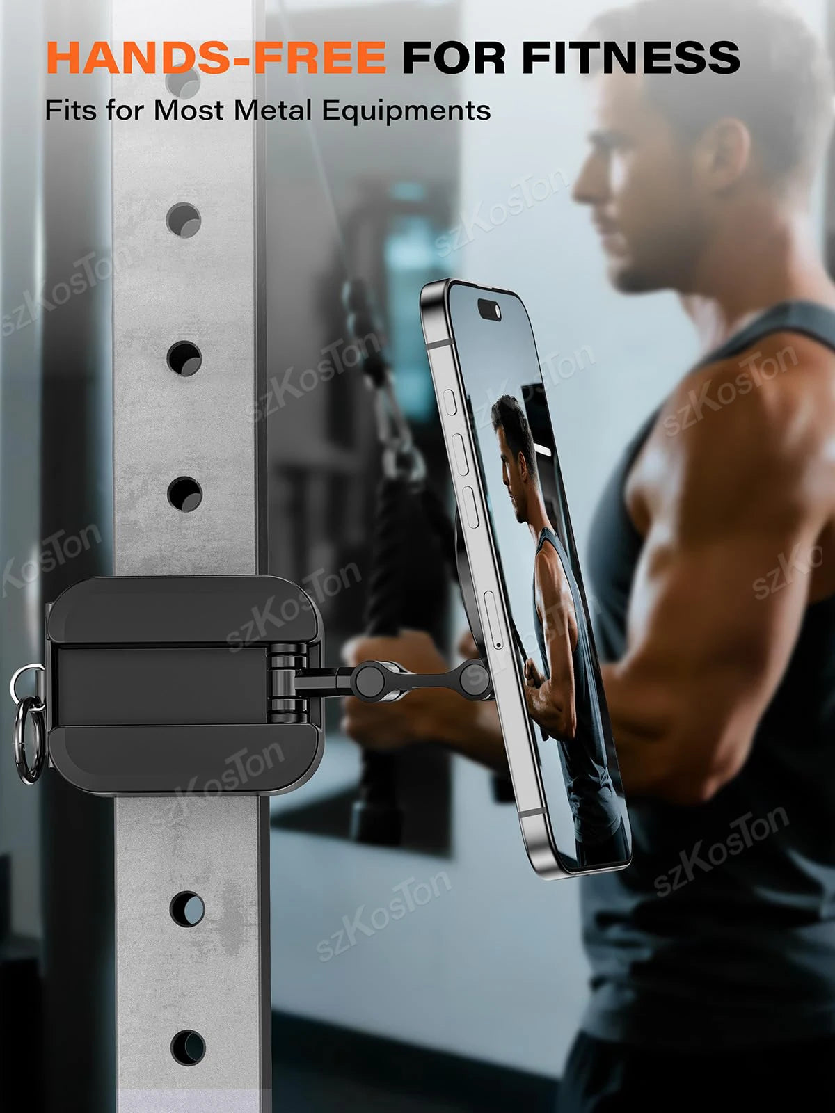 Magnetic Phone Holder with Universal Tray Table Clamp & Metal Ring 360° Rotation Dual-sided Magnets Phone Stand for iPhone 17-12