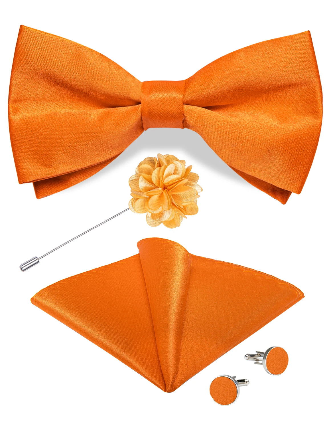 Wedding Bow Tie for Men Classic Red Pre-tied Bowtie Cufflinks Corsage Set for Party Butterfly Knot Gift Man Accessories