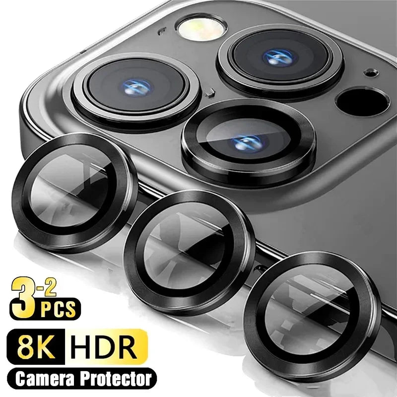 3-2PCS Camera Lens Protector For iPhone 17 Pro Max 17Pro 17Air Metal Ring Protector Glass For iPhone 14 15 16 ProMax Camera Lens