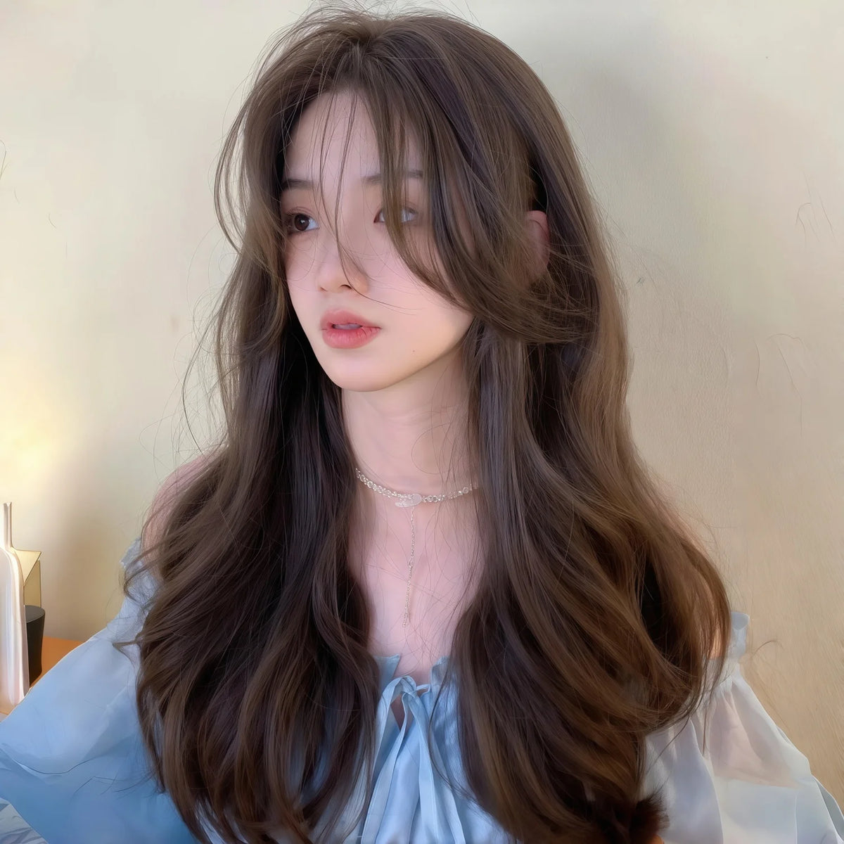 24 Inches Long, Straight Hair Style, Made of Synthetic Fiber, Heat-Resistant, Brown Wig