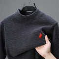 Luxury brand embroidered sweater men designer new round neck casual top winter plush thick warm knit pullover fashion men's wear