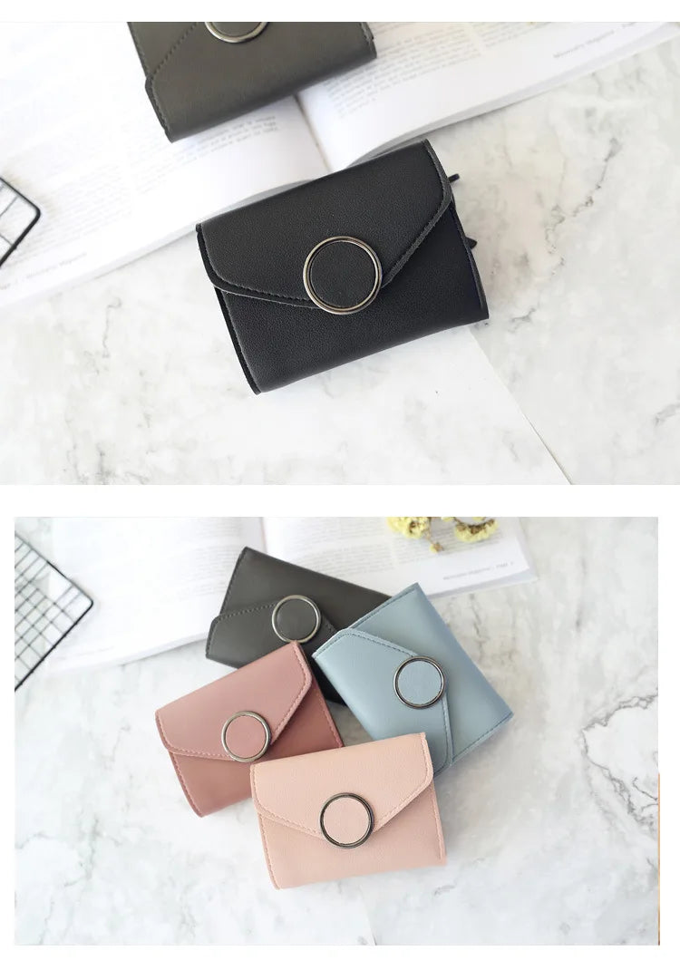 Wholesale Women Wallet Three Fold 0 Letter Lady Student Purse Cute Fashion Wallet Credit Card Bank Card Bus Card Purse Gifts