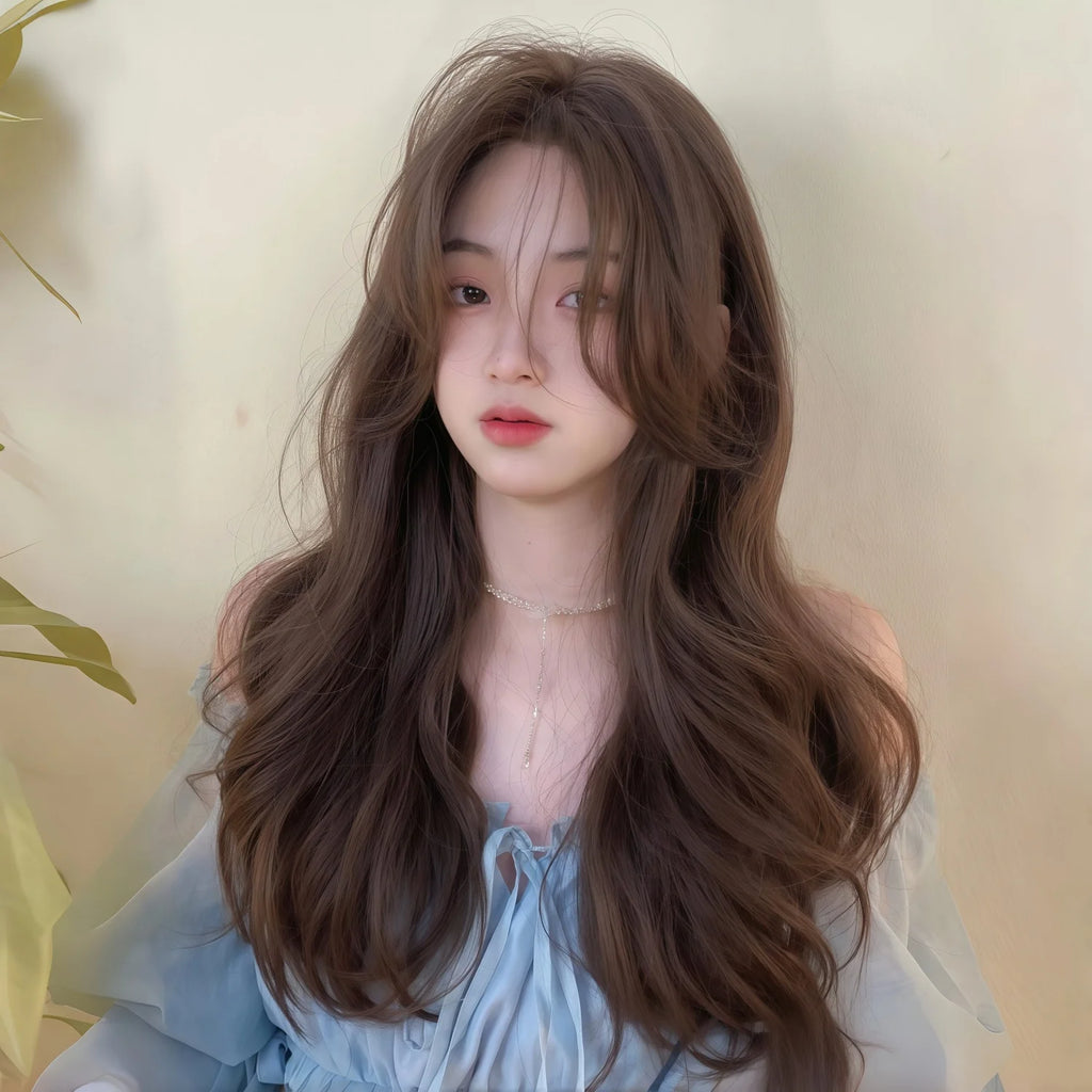 24 Inches Long, Straight Hair Style, Made of Synthetic Fiber, Heat-Resistant, Brown Wig
