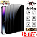 1-5Pcs Anti-Spy Tempered Glass For IPhone 15 14 13 12 11 Pro Max Full Cover Privacy Screen Protector For IPhone 13 14 15 Glass