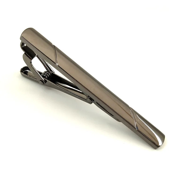 5.8x0.6cm Colourful Tie Clip for Men Metal Copper Simple Bar Clasp Practical Black Navy Blue Necktie Clasp