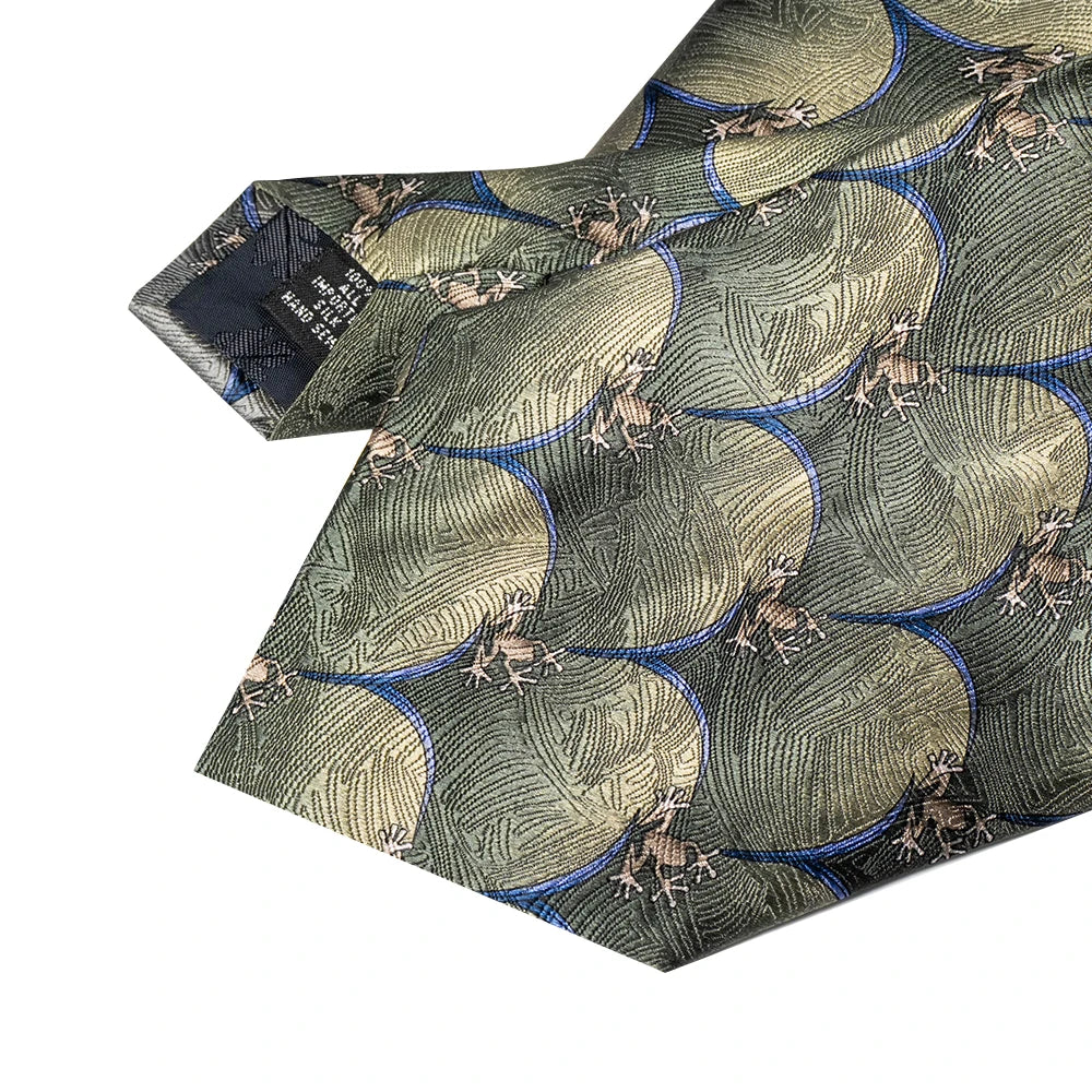 10cm Wide 100% Silk Tie For Men Printed Cartoon animals Handmade Necktie Business Formal Wedding Daily Wear Suit Men's Tie